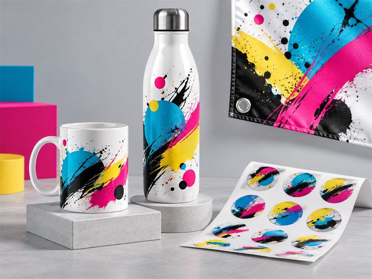 Prodotti personalizzabili RP Grafica: tazza, borraccia, banner ed etichette