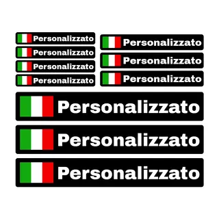 10 Etichette Adesive Personalizzate con Bandiera e Nome
