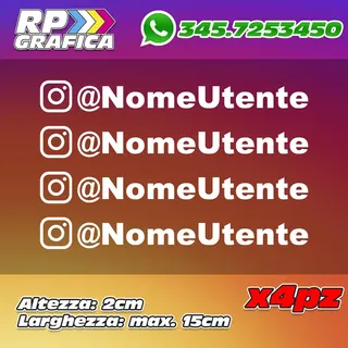 4 Adesivi Instagram Nome Personalizzato