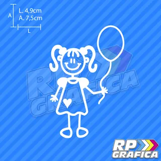 Bambina con palloncino - Adesivi Famiglia