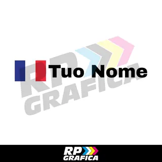Bandiera Francia + Nome Stile Rally