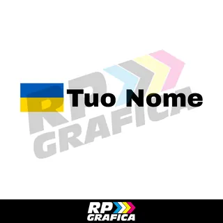 Bandiera Ucraina + Nome Stile Rally