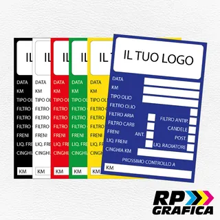 Etichette per tagliando auto personalizzate con logo aziendale