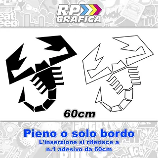 Scorpione Adesivo 60cm Fiancata 500 Abarth 595 Punto
