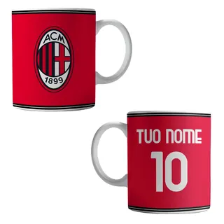 Tazza Personalizzata Milan con Nome e Numero ceramica