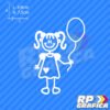 Bambina con palloncino - Adesivi Famiglia