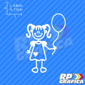 Bambina con palloncino - Adesivi Famiglia
