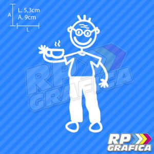 Nonno che beve caffè - Adesivi Famiglia