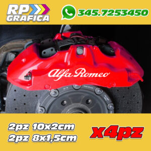 Kit 4 Adesivi Alfa Romeo Sticker Pinze Freno
