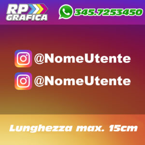 Coppia 2 Adesivi Instagram Nome Personalizzato