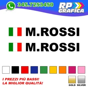 Coppia Nome + Bandiera - Stile Rally