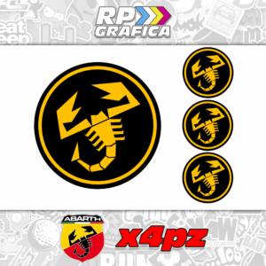Kit 4 Adesivi Copri Mozzi Abarth Personalizzati mod.2