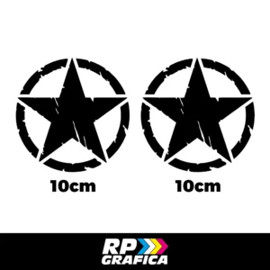 Coppia adesivi Stella Militare US Army Sgranata