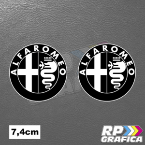Coppia Adesivi Copri Logo Alfa Romeo