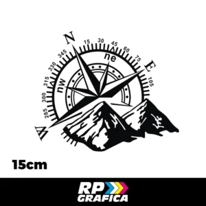 Adesivo Rosa Dei Venti Montagne 15cm