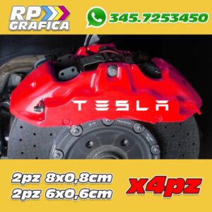 Kit 4 Adesivi Tesla Sticker Pinze Freno