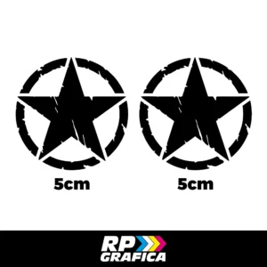 Coppia adesivi Stella Militare US Army Sgranata 5cm