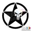 Adesivo Stella Militare US Army Teschio Semplice