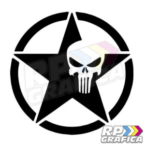 Adesivo Stella Militare US Army Teschio Semplice