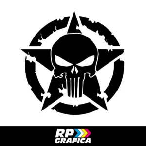 Adesivo Stella Militare US Army Teschio