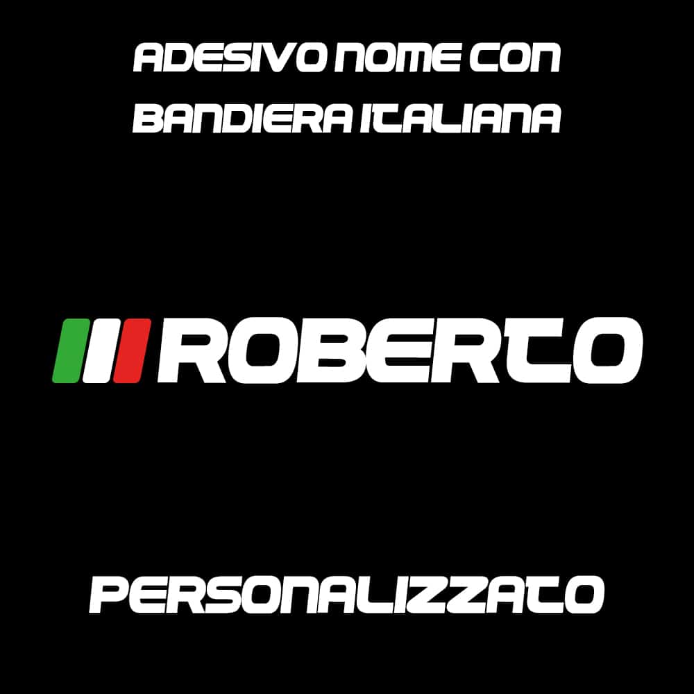 Adesivo Auto Nome Bandiera Italia Personalizzato - RP Grafica