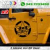 2 Adesivi 40cm Stella Militare Off Road 4x4