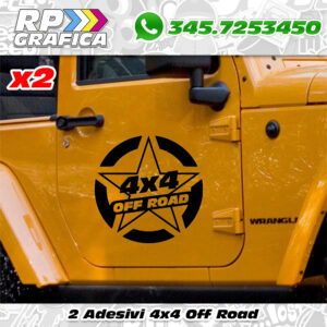 2 Adesivi 40cm Stella Militare Off Road 4x4