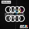 Adesivi Stickers Audi anelli per fiancate