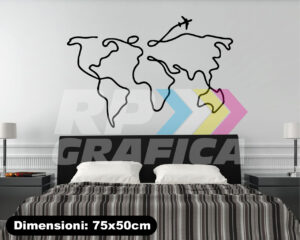 Adesivi Murali - Mappa del Mondo Aereo