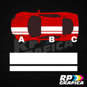 Kit 3pz Strisce Auto Cofano Tetto mod.1