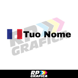 Bandiera Francia + Nome Stile Rally