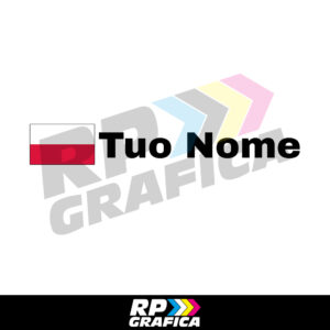 Bandiera Polonia + Nome Stile Rally