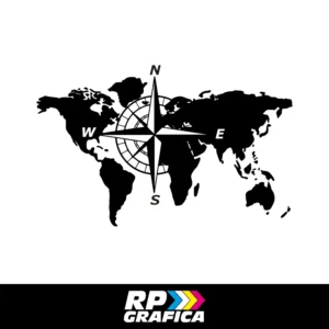 Adesivo Mappa Rosa Dei Venti