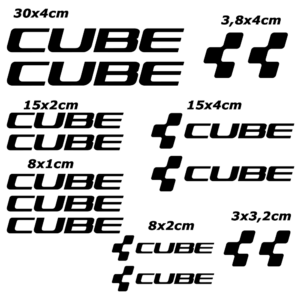 Kit 15 Adesivi CUBE per Bici E-Bike