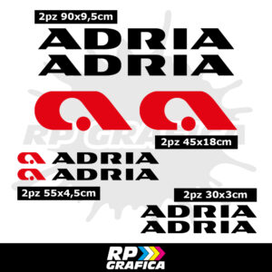 Kit Adesivi Loghi Adria Camper - Nero e Rosso