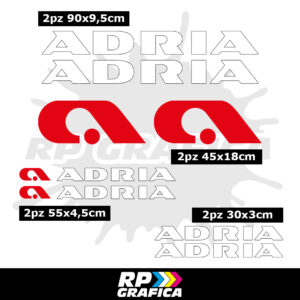Kit Adesivi Loghi Adria Camper - Bianco e Rosso