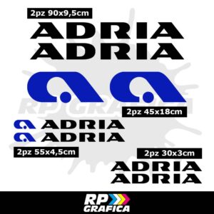 Kit Adesivi Loghi Adria Camper - Nero e Blu