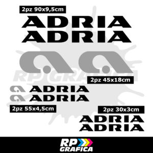 Kit Adesivi Loghi Adria Camper - Nero e Silver