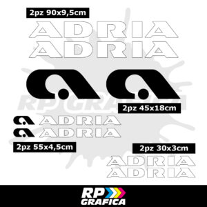 Kit Adesivi Loghi Adria Camper - Bianco e Nero