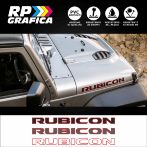 Kit 2 Adesivi Jeep RUBICON 4x4 Bicolore