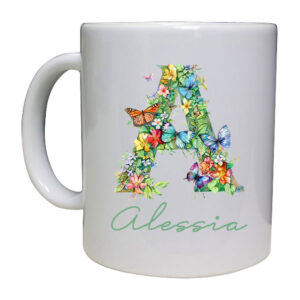Tazza Personalizzata con il tuo Nome stile floreale