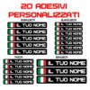 20 Etichette Adesive Personalizzate con Bandiera e Nome Stickers
